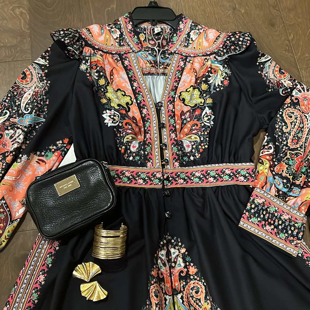 NWOT This dress is everything! Elegant Multicolor Maxi Dress - Picture 7 of 7